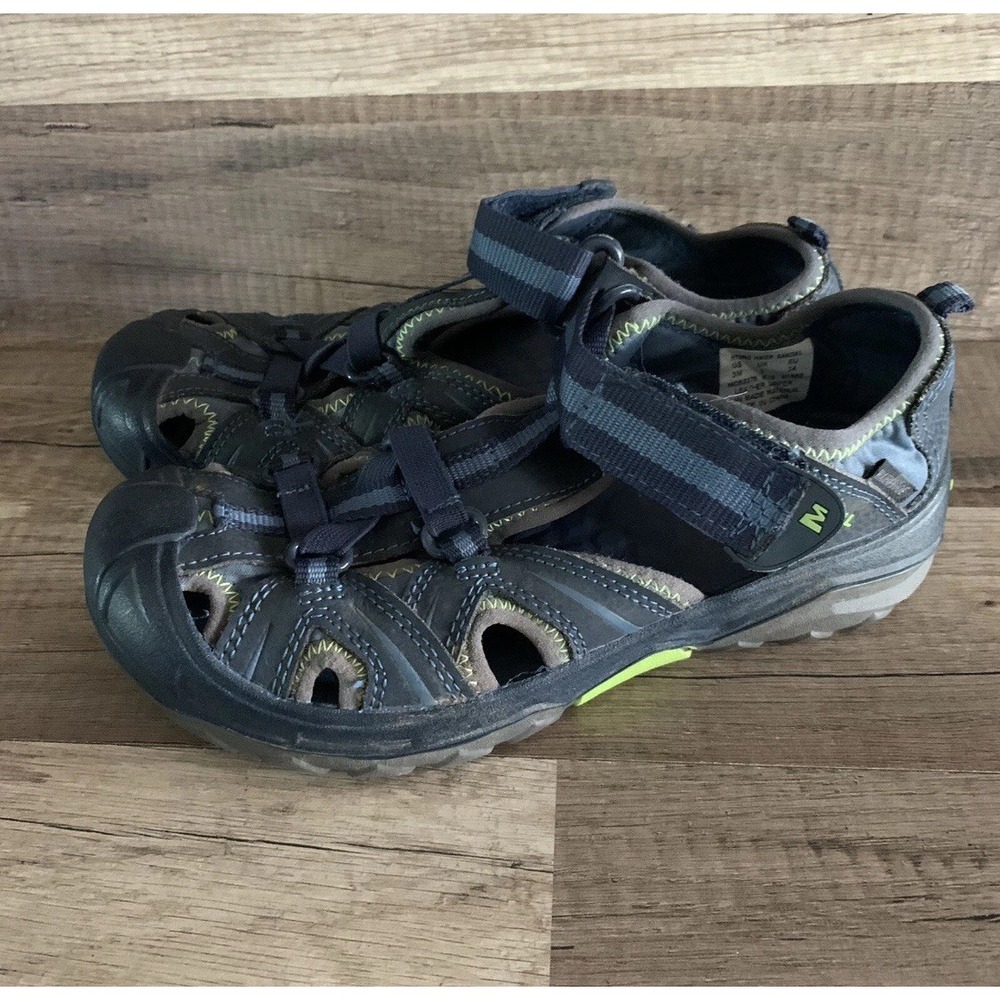 Merrell Hydro Hiker Sport Water Sandals Youth Boys Size 3 Navy‎ Green MC53375